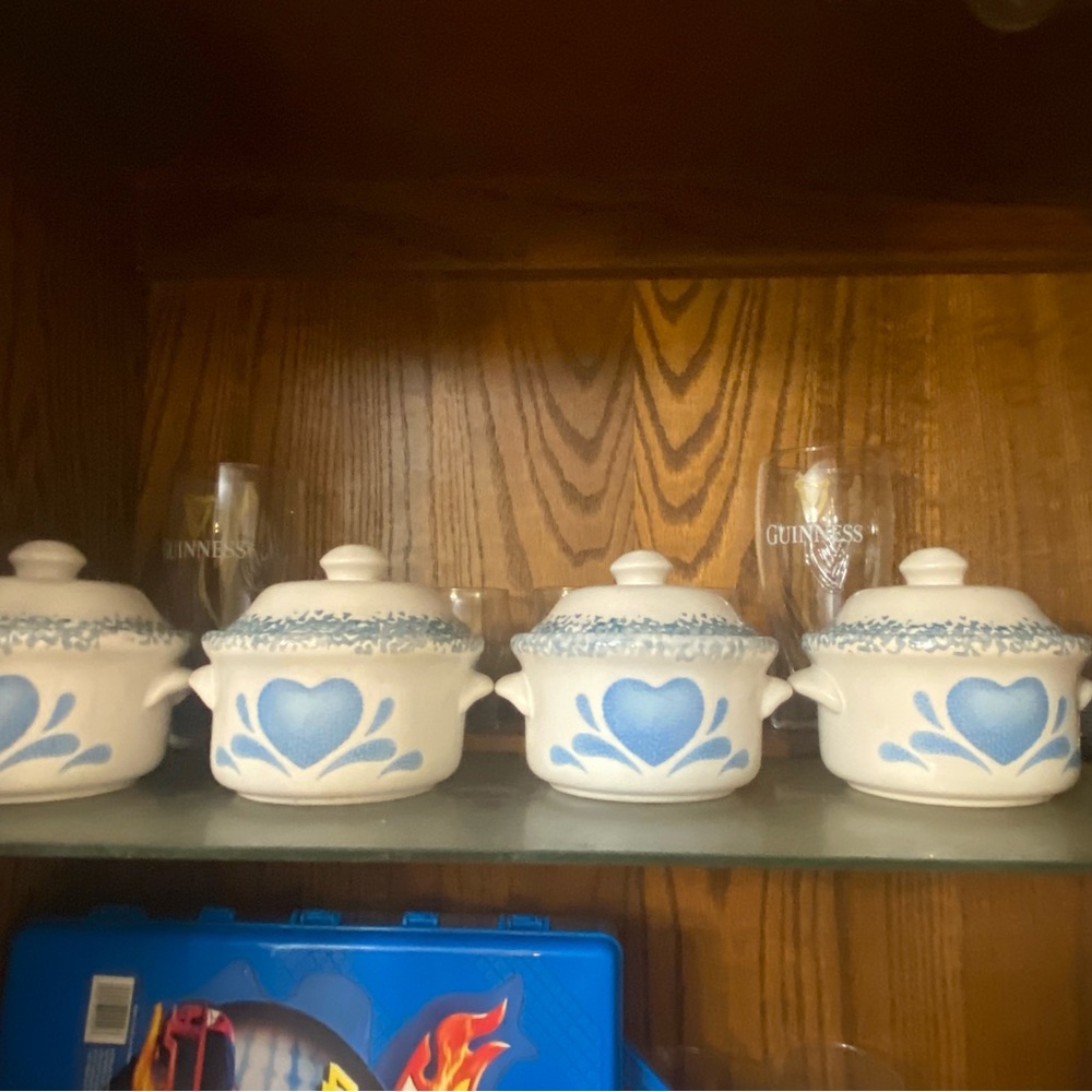 Corningware Blue and White Casserole Dishes